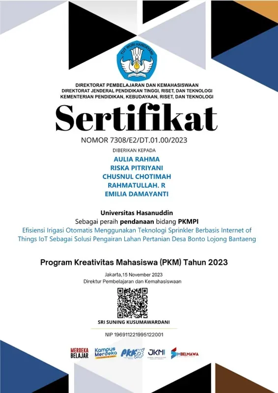 PKM - PI Pendanaan 2023 certificate